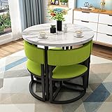 Kompaktes 80 cm rundes Esstisch-Set für 4 Personen – platzsparendes...