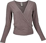 GURU SHOP Wickelshirt, Pullover, Wickeljacke, Yogashirt - Taupe, Braun,...