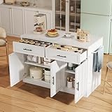 Moderne Kücheninsel mit Bartheke, Steckdose & USB, 120x60x91cm,...