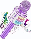 Karaoke Mikrofon, Drahtloses Bluetooth Mikrofon Kinder mit LED, Tragbares...