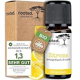 rooted.® BIO Zitronenöl 10ml [100% NATURREIN] - Echte Zitrone - Citrus...