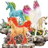 SCHLEICH 70576 Geflügeltes Regenbogeneinhorn 70756 Elementa Feuereinhorn...