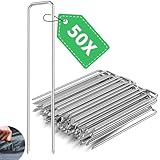 Forever Speed 50 Stück Erdanker Verzinkt Bodenanker aus Stahl, 150 mm Lang...