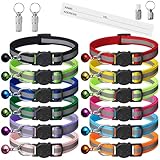 Extodry 12 Stück Reflektierende Katzenhalsband mit Namen Adresse und...