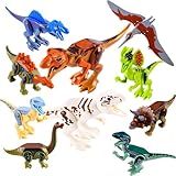 Necdeol Dinosaurier Block Spielzeug Set, 11 Stück Realistisches Dino...