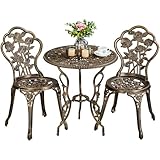 Yaheetech 3tlg. Bistro Set Balkonset Gartenset mit Stühlen, Zwei...
