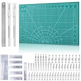 Miuzei Schneidematte Set A3 mit 55stk Bastelmesser und...