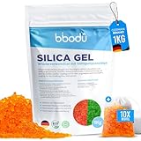 BIBODU® Silica Gel Orange 1KG + 10 Beutel | Silica Kugeln Wiederverwendbar...