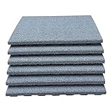 LANDGRID 6X Fallschutzmatten 50x50x4cm Grau Spielplatz Gummimatte...