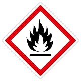 Aufkleber Warnzeichen GHS 02 „Entzündbare Stoffe“ GHS-Gefahrensymbol...
