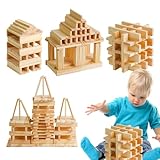 Generisch 100 Stück Natur Holzbausteine, Bauklötze Holz Für Kinder,...