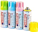 Permanent Spray edding 5200 Pastell-Set 4x200ml, Grün, Blau, Rosa, Gelb -...