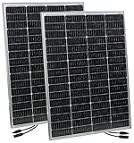 revolt Solarplatten: 2er-Set mobile monokristalline Solarmodule, 36 V, 150...