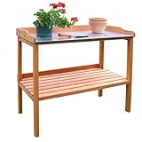 Habau 698 Pflanztisch mit verzinkter Arbeitsplatte, 98 x 48 x 95 cm, Braun