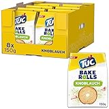 TUC Bake Rolls Knoblauch 8 x 150g I Knusprige Brotchips I Knabbergebäck...