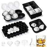 Eiswürfelform Silikon Eiswürfelbehälter mit Deckel - 4er-Set, leicht zu...