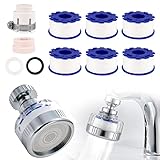 Bahan alamy Wasserfilter Wasserhahn Drehbar Wasserhahnfilter mit 6 pcs...