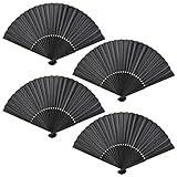 Faburo 4 Stück Handheld Faltventilator Fächer, Orientalischer Bambus...