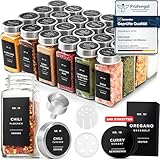 EDELHAUS Gewürzgläser Eckig Set mit Edelstahl Deckel (24 x 120ml)...