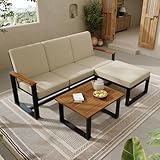 Jtyca Gartenmöbel Set, Lounge Möbel Outdoor, Eckgarnitur, Sofa +...