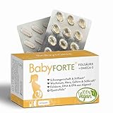 BabyFORTE Folsäure + Omega-3 | Algenöl | Alle Trimester | 18...