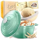 KRUSTENZAUBER Gusseisen Topf Brot Backen [inkl. Gärkorb] - Hochwertiger...
