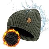 ACUSHLA wasserdichte Unisex Winter Beanie Grobstrick Mütze mit weiches...