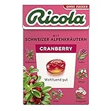 Ricola Cranberry, 50g Böxli original Schweizer Kräuter-Bonbons mit 13...