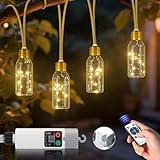Ymenow LED Lichterkette Außen mit Fernbedienung, 6M USB Aufladbar...
