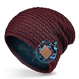 COTOP Mütze Bluetooth Herren, Winter Beanie mit Kopfhörer, Warme Fleece...