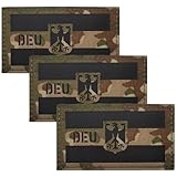 3 Stücke Deutschland Patch Klett，DEU Deutschland IR Infrarot...