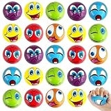 24Pcs Anti Stress Spielzeug Bälle,5CM Lustige Gesichter Softball,Mini...