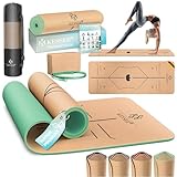 KESSER® Yogamatte Kork Inkl. Tragegurt Tasche & Yoga-Block Gymnastikmatte...