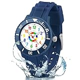 DTKID Kinderuhr Junge Mädchen,Lern Armbanduhr Kinder Mit Drehbarem...