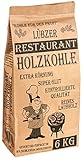 Favorit Grill-Holzkohle 6 kg (aus reinem Laubholz, extra große Körnung,...
