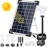Solar Teichpumpe 5W, 250L/h Solar Springbrunnen, Solar Brunnenpumpen mit 1M...