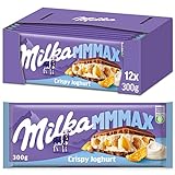 Milka Crispy-Joghurt Großtafel 12 x 300g, Zartschmelzende Schokoladentafel...