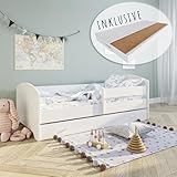 Kids Collective Kinderbett 160x80 cm mit Matratze und Schublade,...