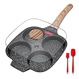 Bobikuke Spiegeleipfanne, Pancake Pfanne mit Deckel 4 Loch Augenpfanne...