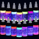 Fluoreszierende Tattoo Tinten Set 14 Flaschen 15 ml (0.5 fl oz) Standard...
