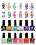 Biutee Stamping Lack set - 12 Farben Stamping Nagellack, 6ml...