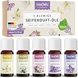 EasyCrafts® Seifenduftöl BIO - Seifen Duftöl Set aus 5 x 10 ml blumige...