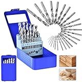 Holzbohrer Set 1-13mm HSS Stahlbohrer 25tlg Dreispitz Holzspiralbohrer Mit...
