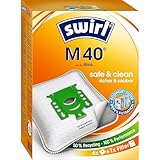 Swirl M 40 EcoPor Staubsaugerbeutel (4 Beutel), reißfeste Staubbeutel für...