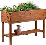 dobar® 58130FSCe Großes Hochbeet XXL mit Ablagefläche | Erhöhtes...