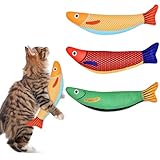 PetPrana Katzenspielzeug, 3 Stück, Katzenminze, Fischkicker mit...