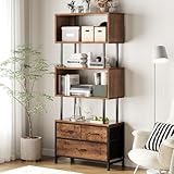 Coleshome Bücherregal, Regal mit 5 Etagen, Standregal mit 3...