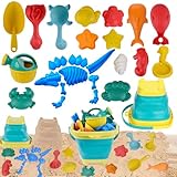 Huanuoda Sandspielzeug für Kinder,Strandspielzeug Set, 25PCS Dinosaurier...