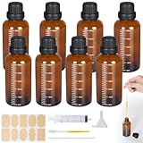 Annyswit 8 Stück Braunglasflasche mit 0-50ml Skala, 50ml Kleine Braune...
