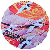 FANSU Chinesischer Regenschirm mit Holzgriff, Regenschirm aus Geöltem...